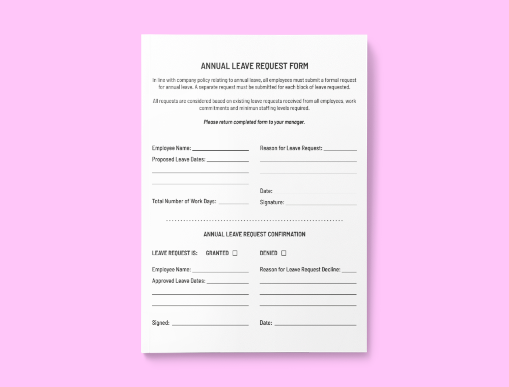 Annual Leave Request Form - UBIX